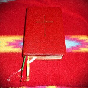 Episcopal Book of Common Prayer Red Leather w/Inscription (Seabury Press, 1977)